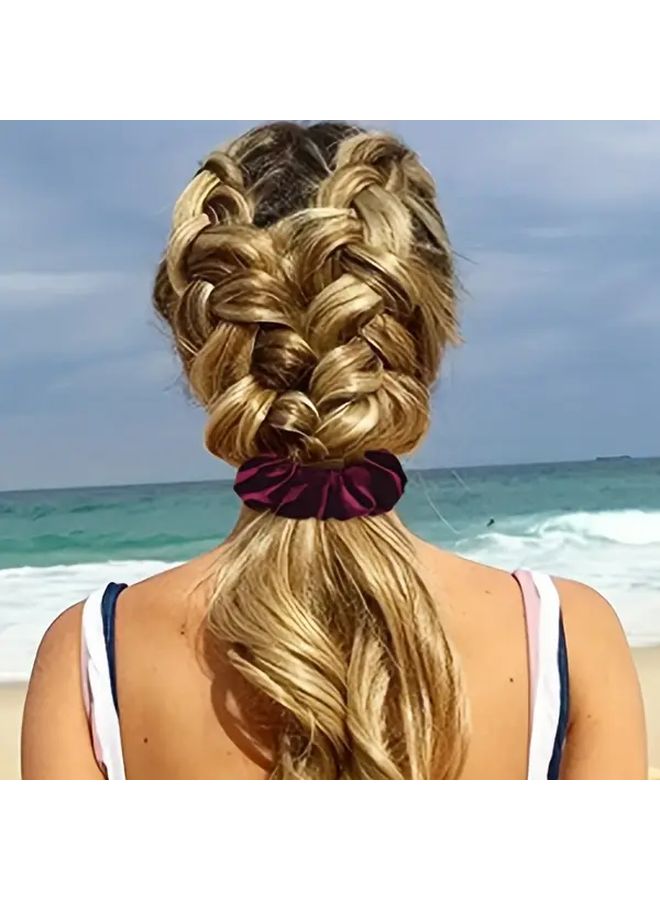 30 Pcs Random Color Large Scrunchie Set High Elasticity Hair Ties For Women - Image 5